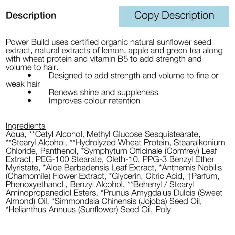 Organic ColourSystems Power Build Conditioner - Picture 3 of 3